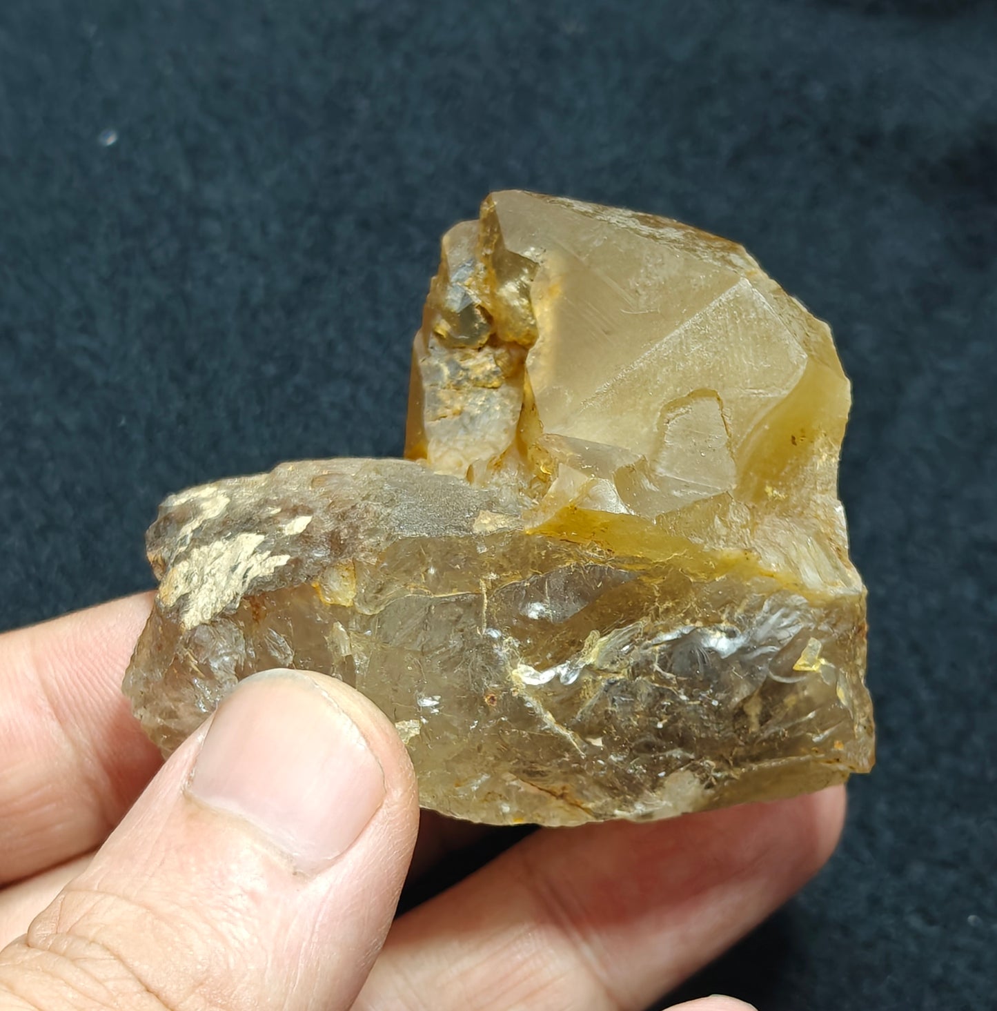 Astrophyllite included terminated Quartz Crystal on matrix 144 grams