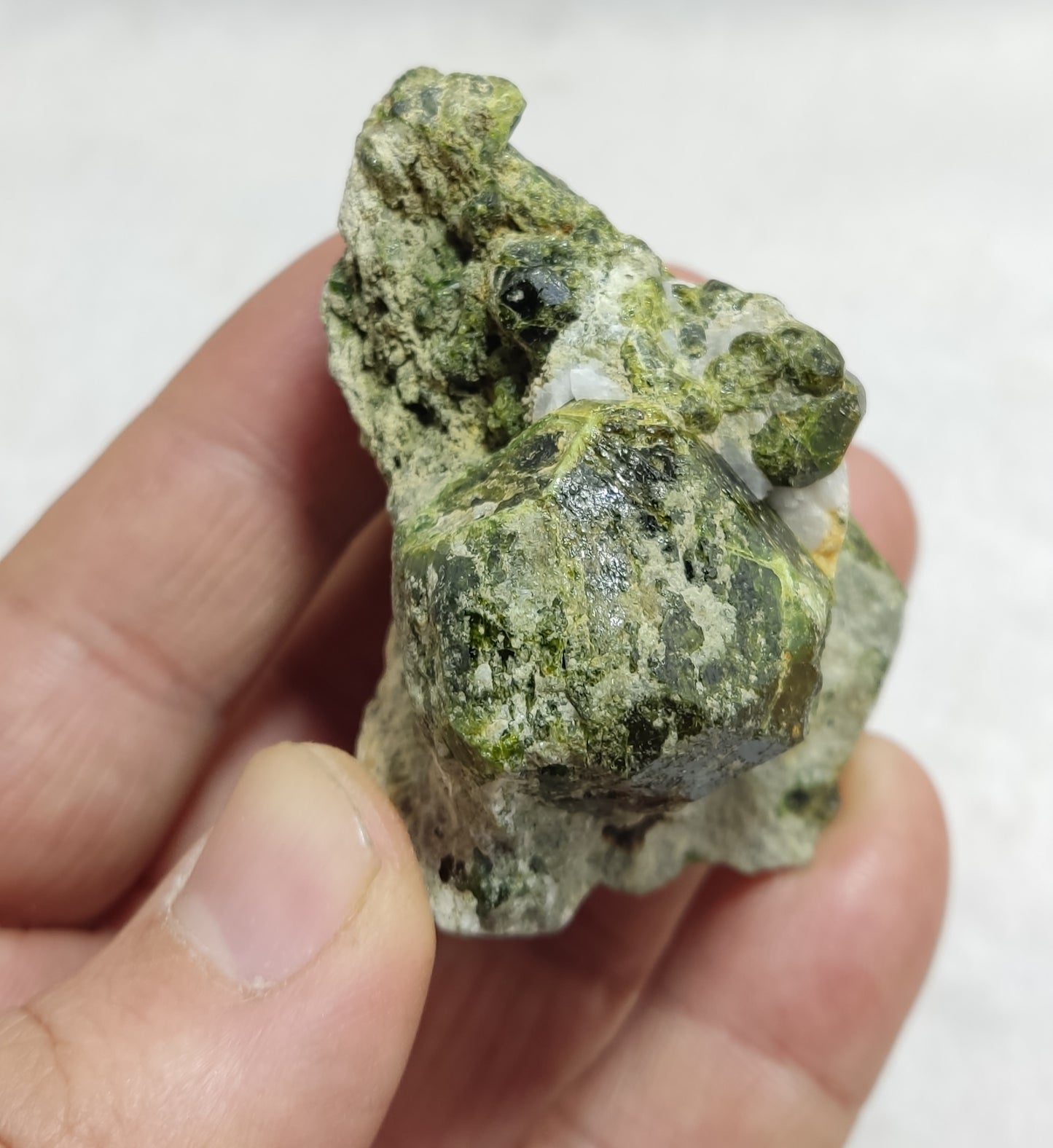 Garnet variety demantoid crystal on matrix 104 grams