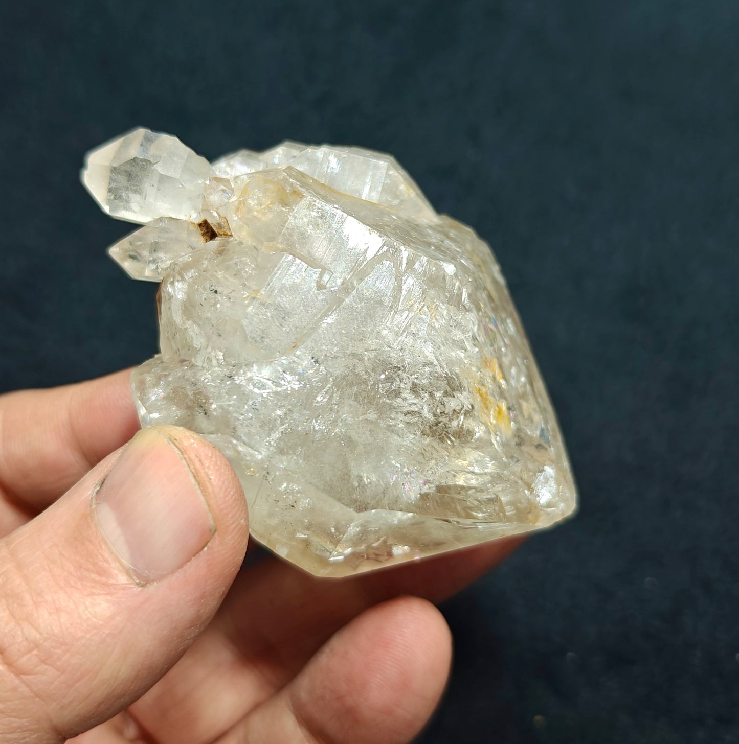 Natural double terminated Elestial/skeletal quartz scepter like formation 135 grams