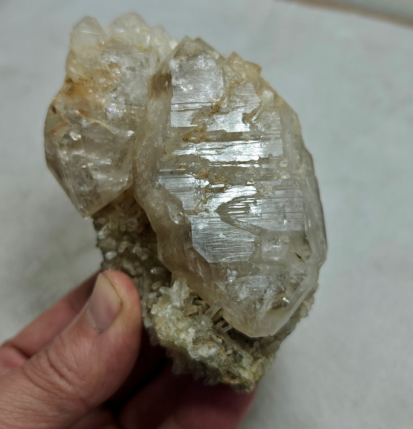 Beautiful specimen of DT fenster Quartz Crystal on matrix 508 grams