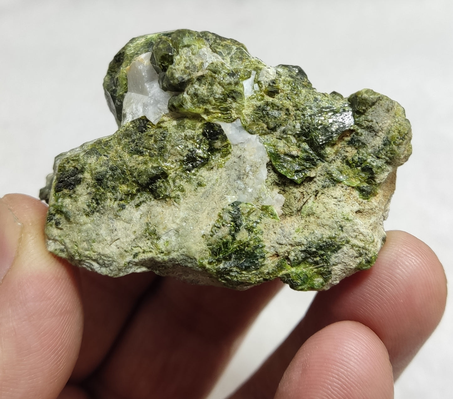 Garnet variety demantoid crystal on matrix 104 grams