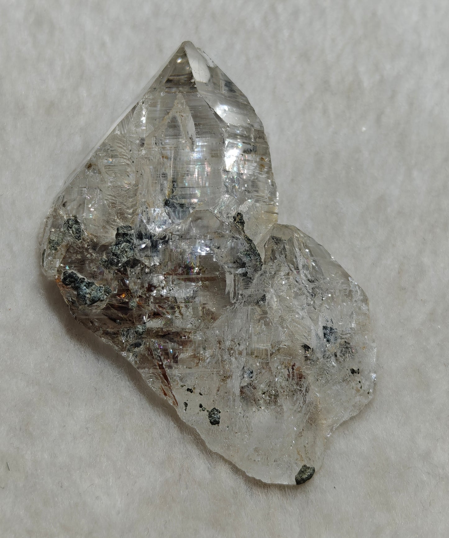 Terminated quartz crystal with unique inclusions 42 grams