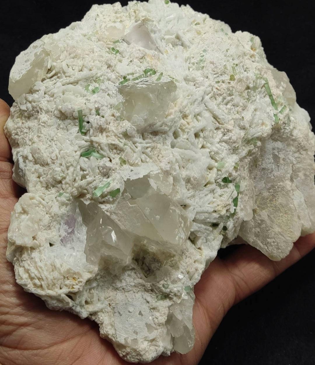 Combo specimen of morganite tourmaline quartz and cleavlandite 2120 grams