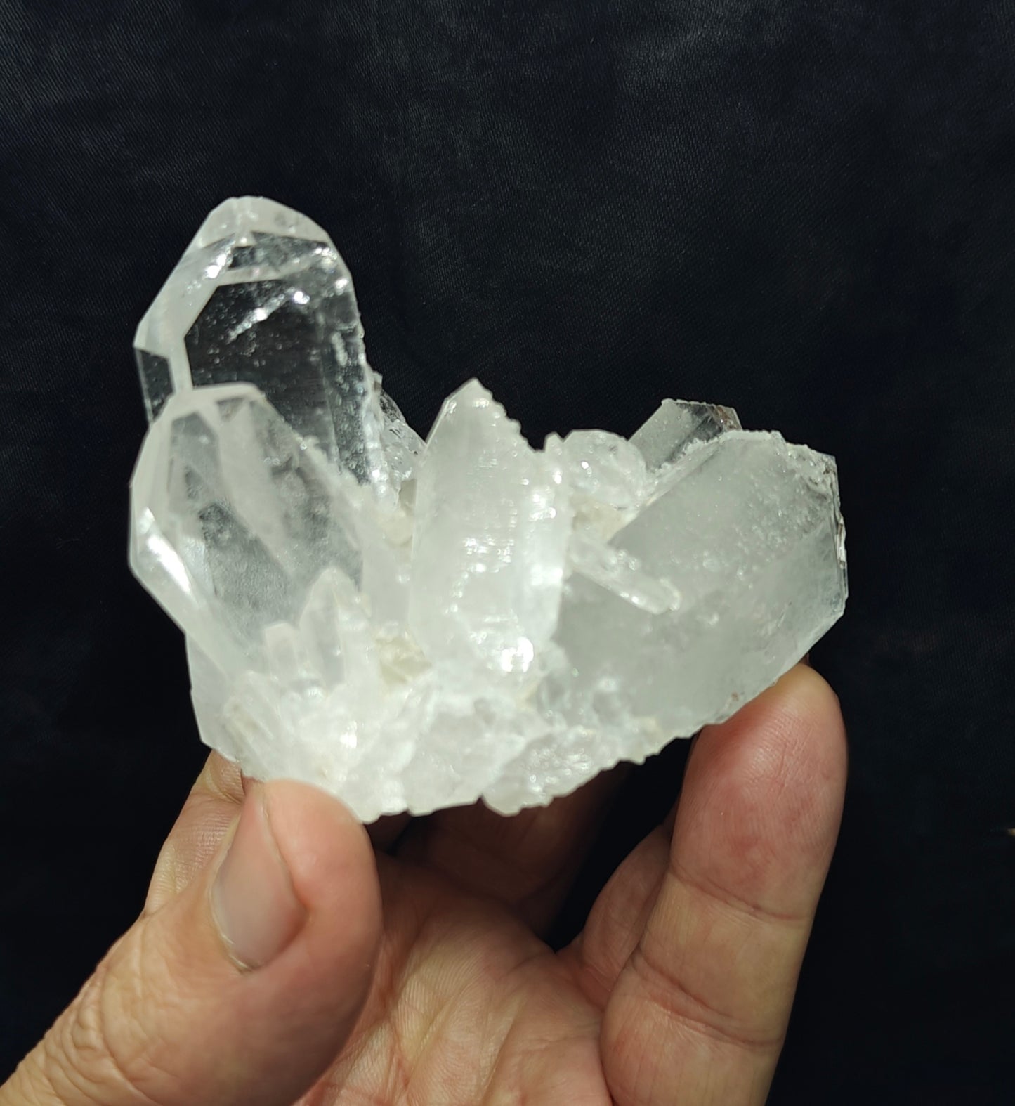 An amazing specimen of clear terminated quartz Crystals 193 grams