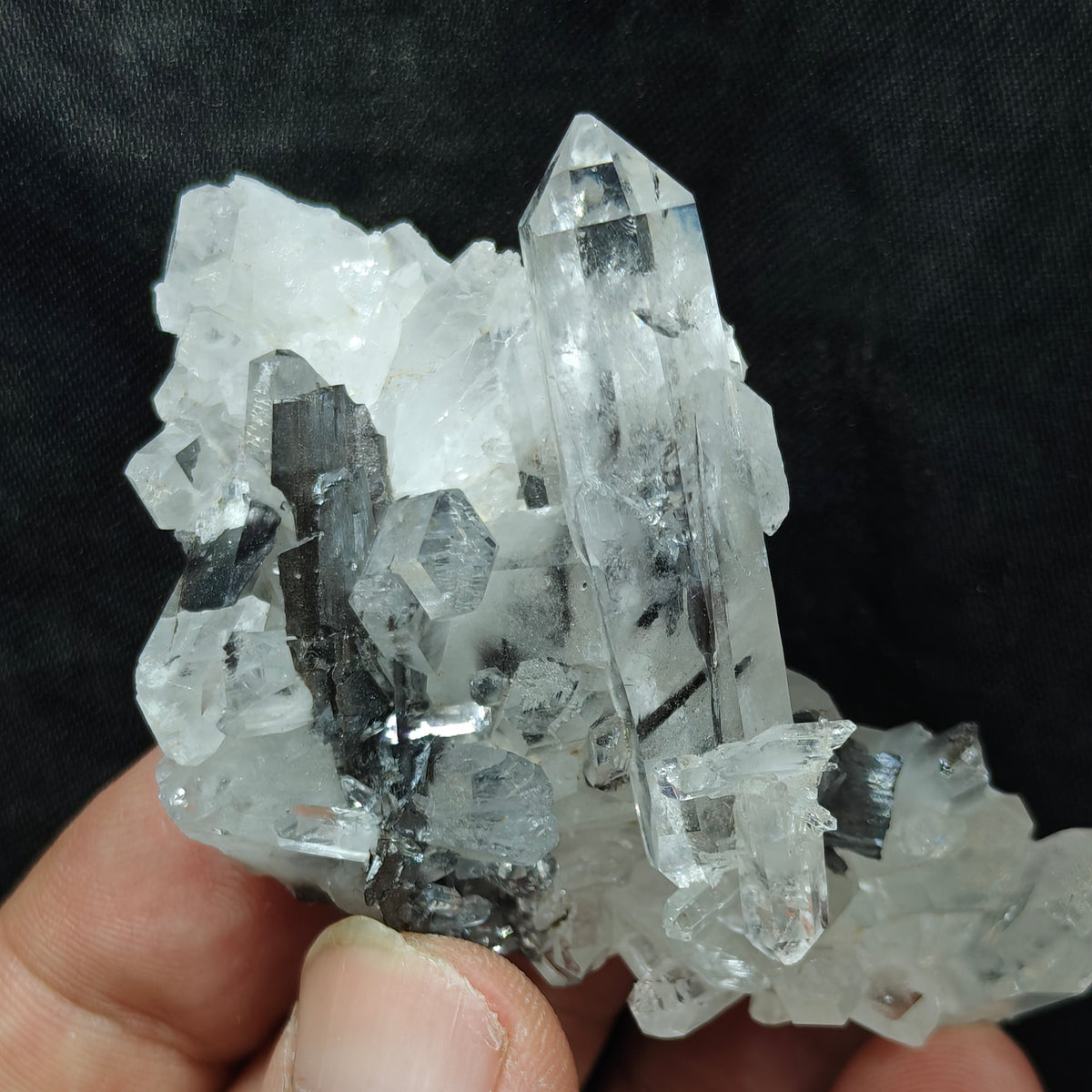 Natural brookite quartz cluster 62 grams