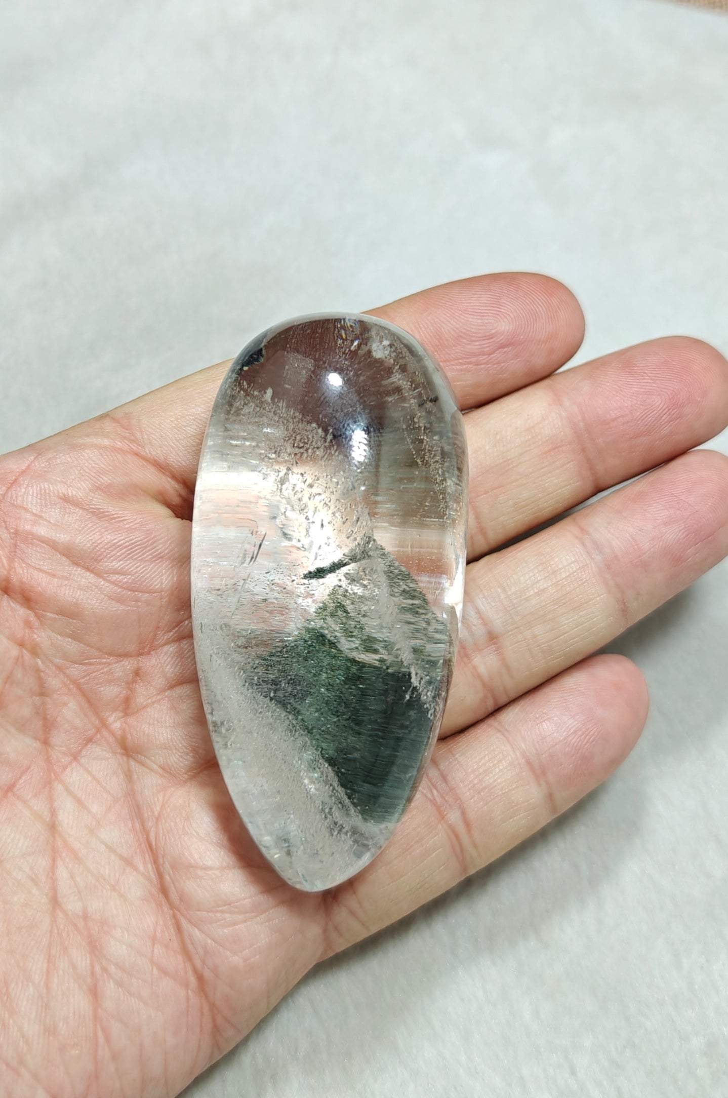 Chlorite included quartz cabochon 775 carats (155 grams)