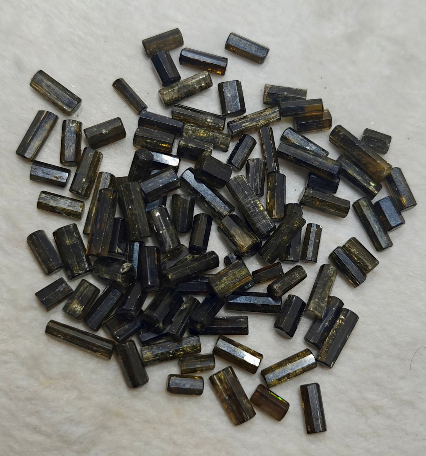 An amazing lot of aesthetic epidote crystals polished surfaces 86 grams