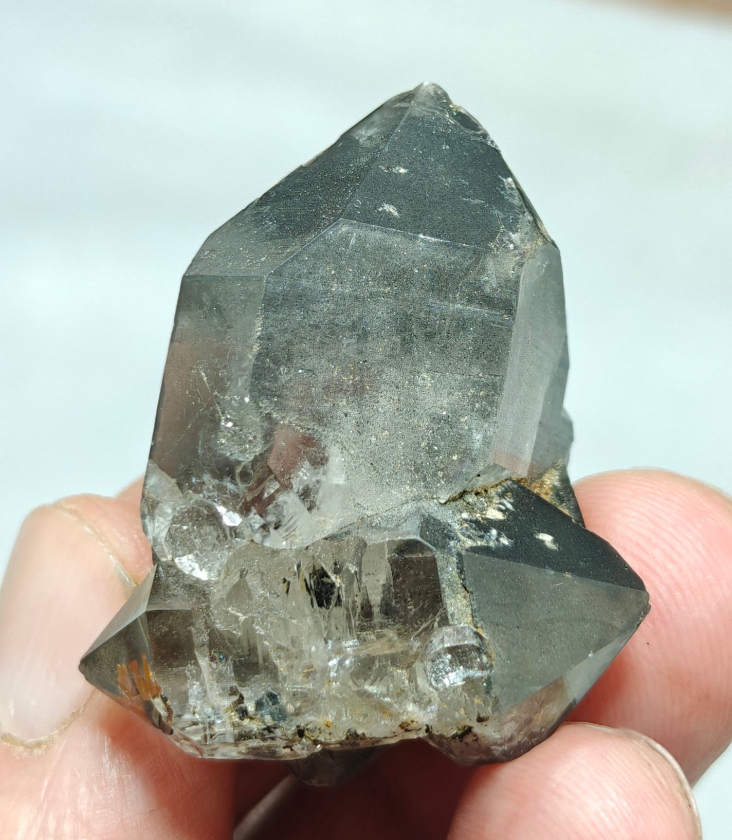 Natural smoky quartz crystal with rutiles inclusions 29 grams