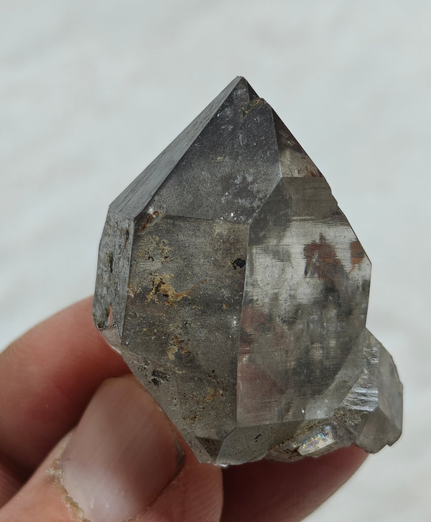 Natural smoky quartz crystal with rutiles inclusions 29 grams