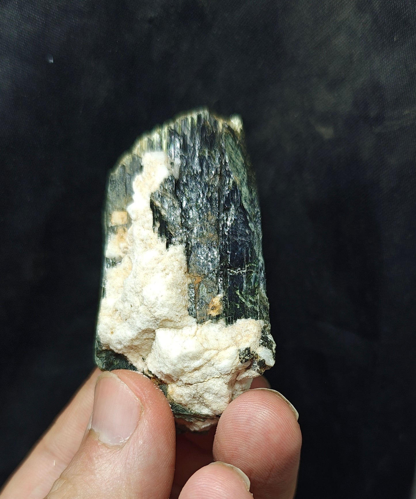 Single beautiful aesthetic terminated aegirine crystal specimen with Albite 140 grams