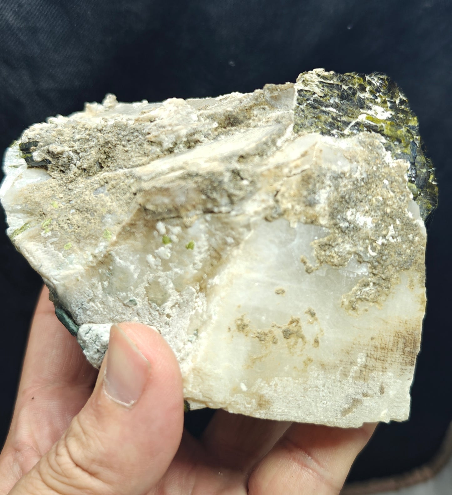 Natural Epidote crystal on matrix with Albite 943 grams