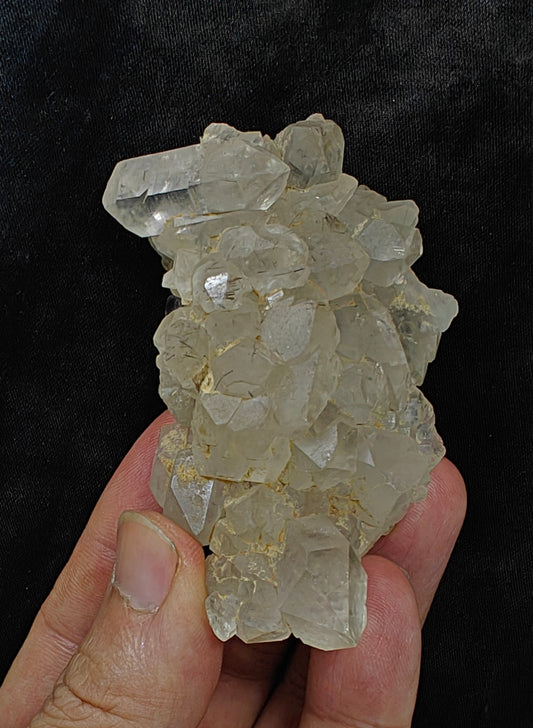 Natural Quartz Cluster with tiny rutiles inclusions 129 grams