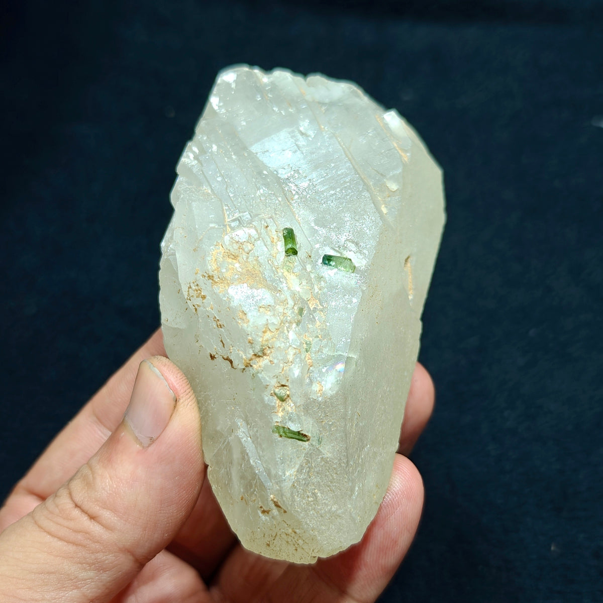 Natural quartz with green Tourmalines 265 grams