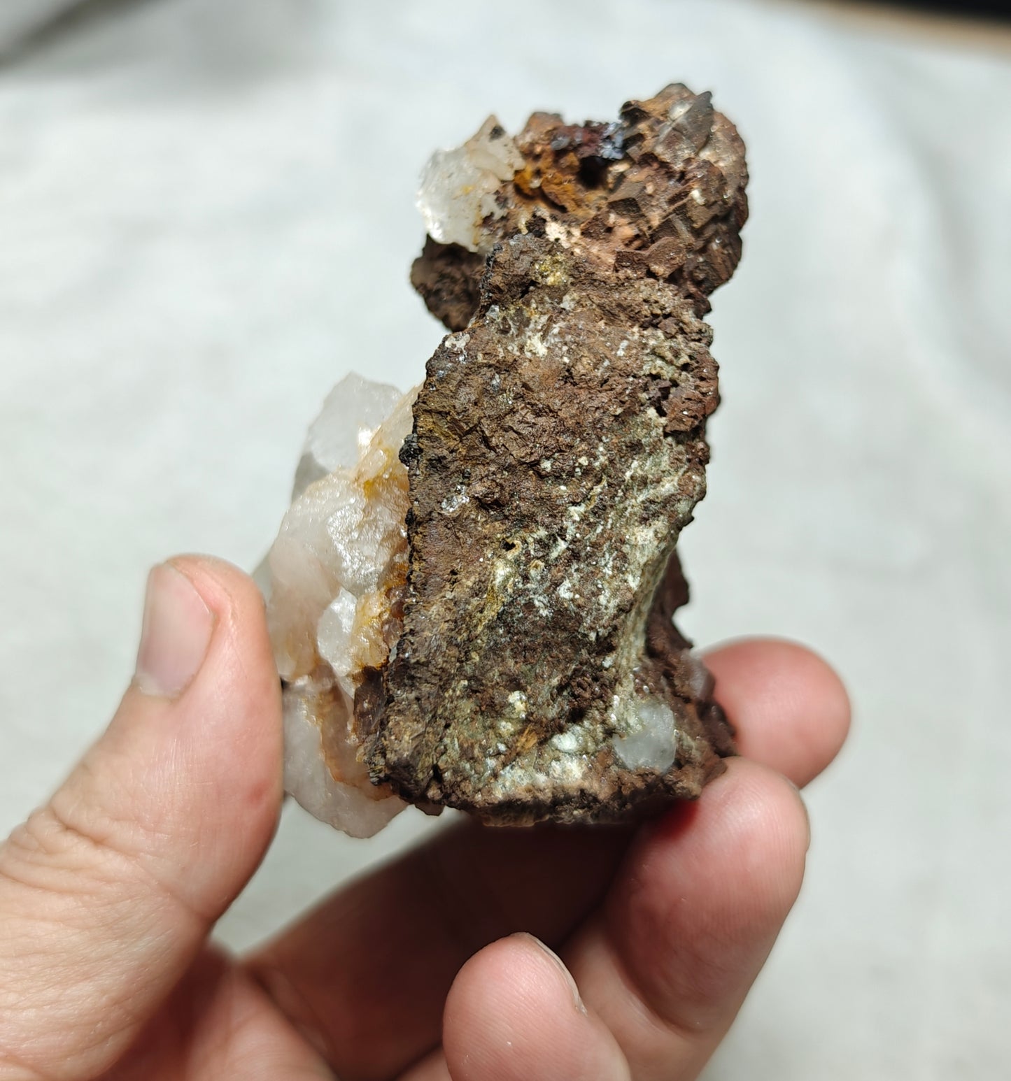 Natural siderite specimen on matrix with quartz 234 grams