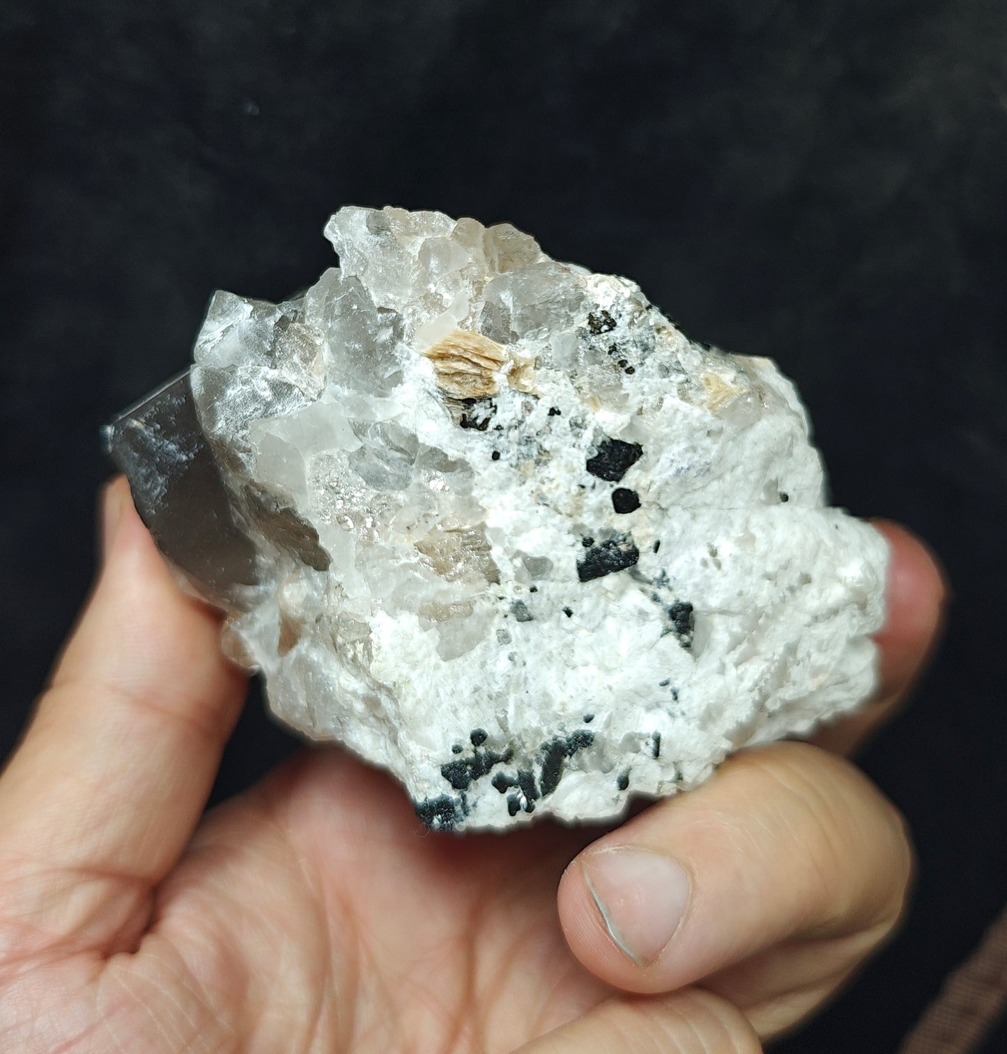 Peach color Topaz crystal on matrix 400 grams
