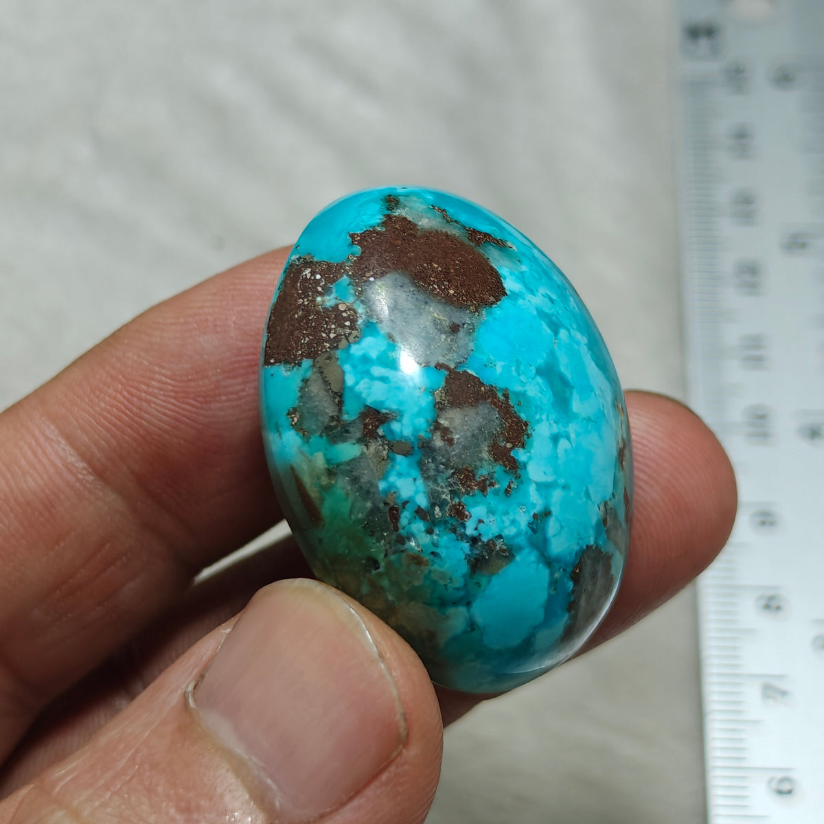 Natural stabilized turquoise cabochon with Pyrite 29.7 grams