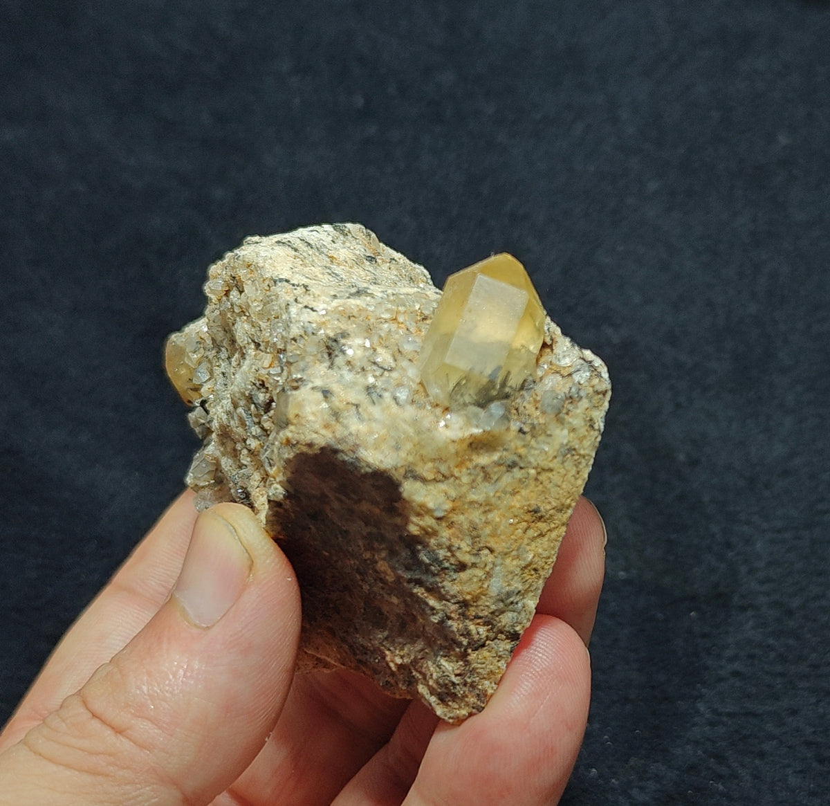 Astrophyllite included terminated Quartz Crystals on matrix with aegirine 193 grams