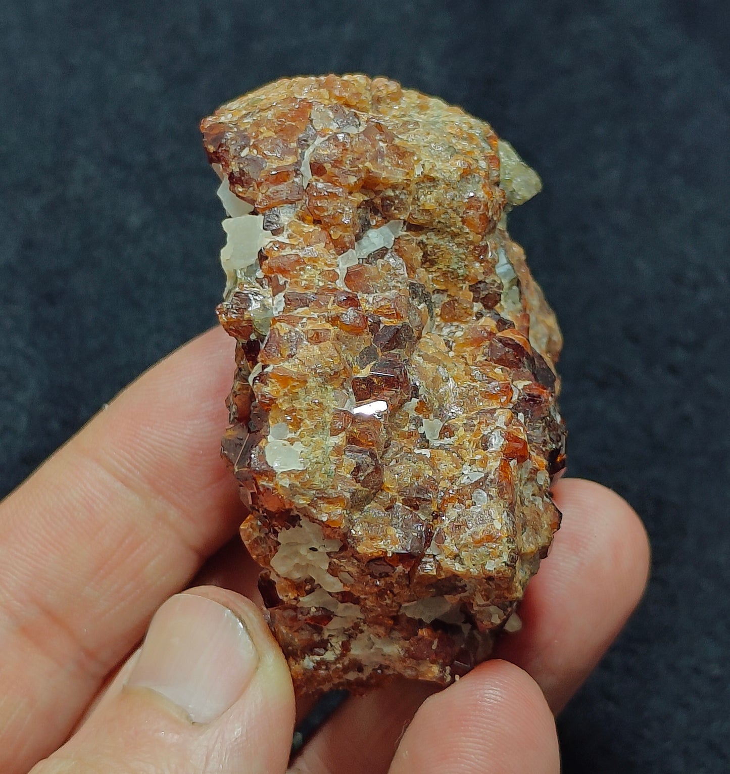 Double sided Hessonite Garnet clusters on matrix 164 grams
