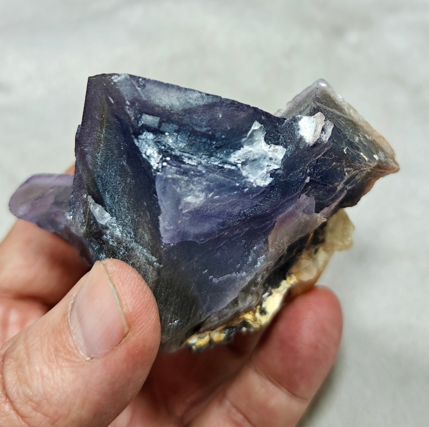 Purple Fluorite with Calcite 270 grams