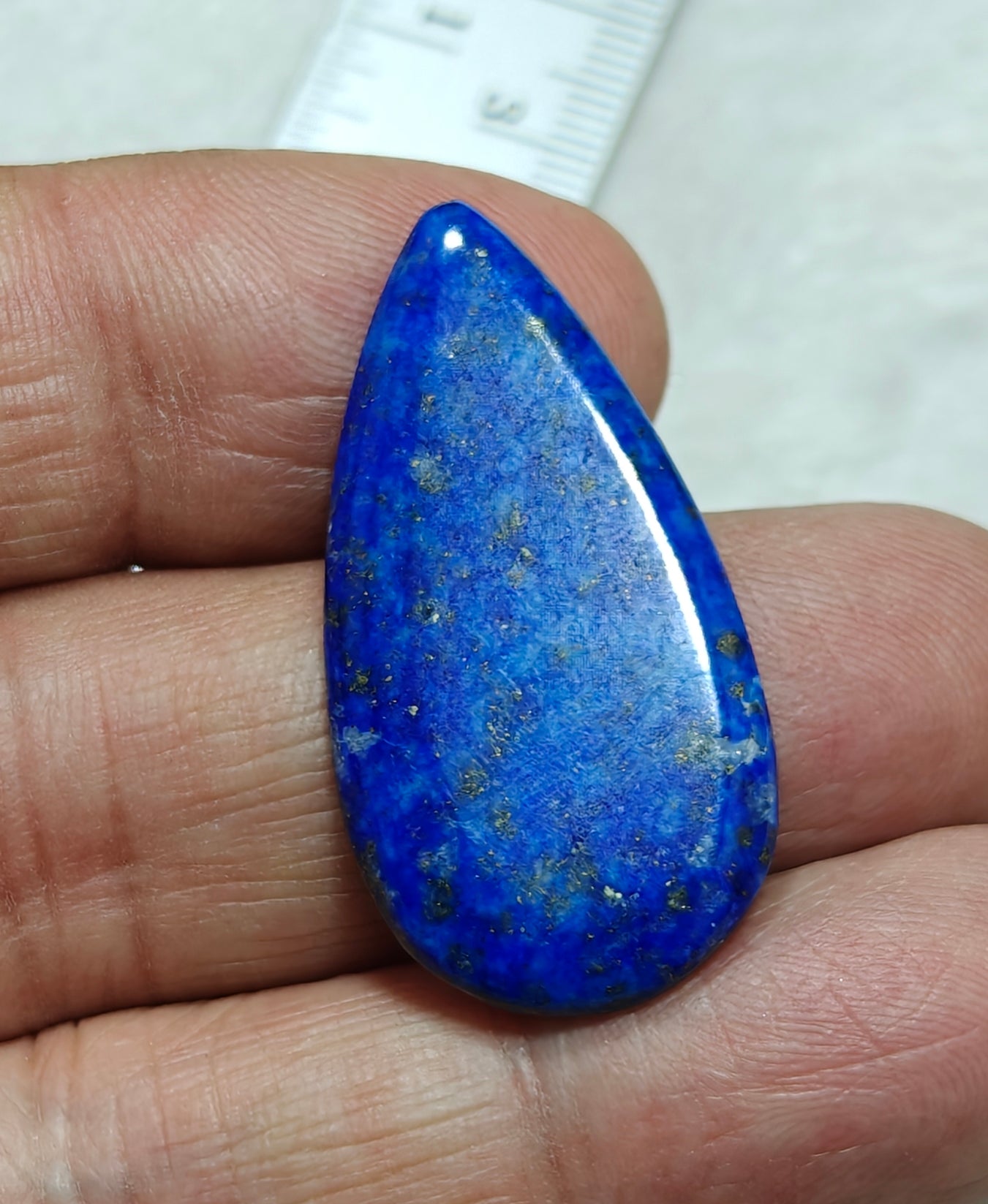 3 Lapis Lazuli Cabochons pear shaped flat back