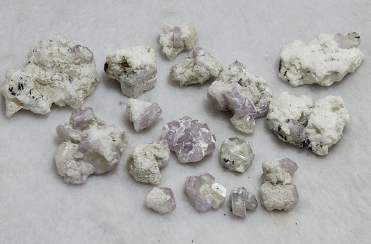 An amazing lot of apatites crystals on matrix 16 pieces, 92 grams