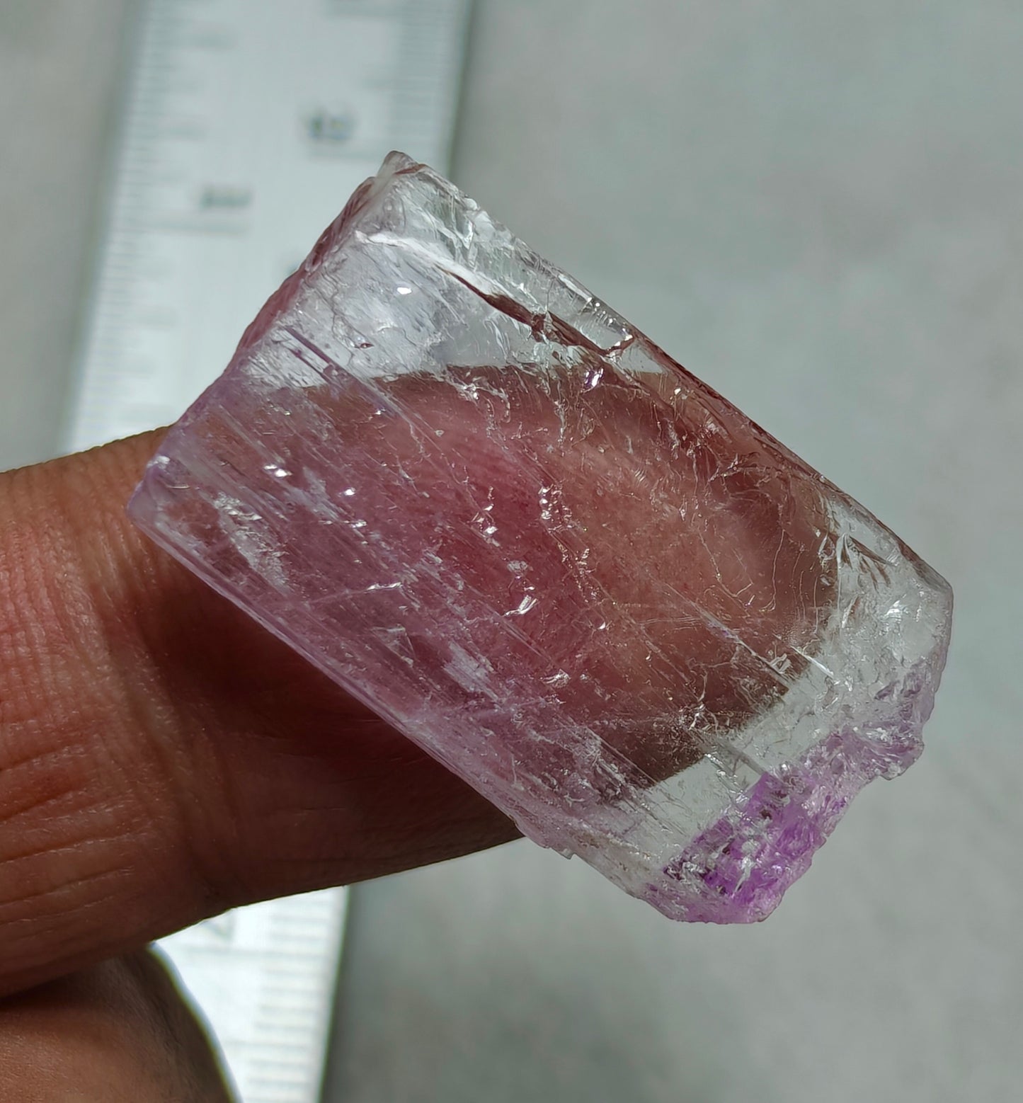 Rocks Gems Minerals Crystals Stones: Terminated bicolor crystal of specimen spodumene kunzite 8.9 grams