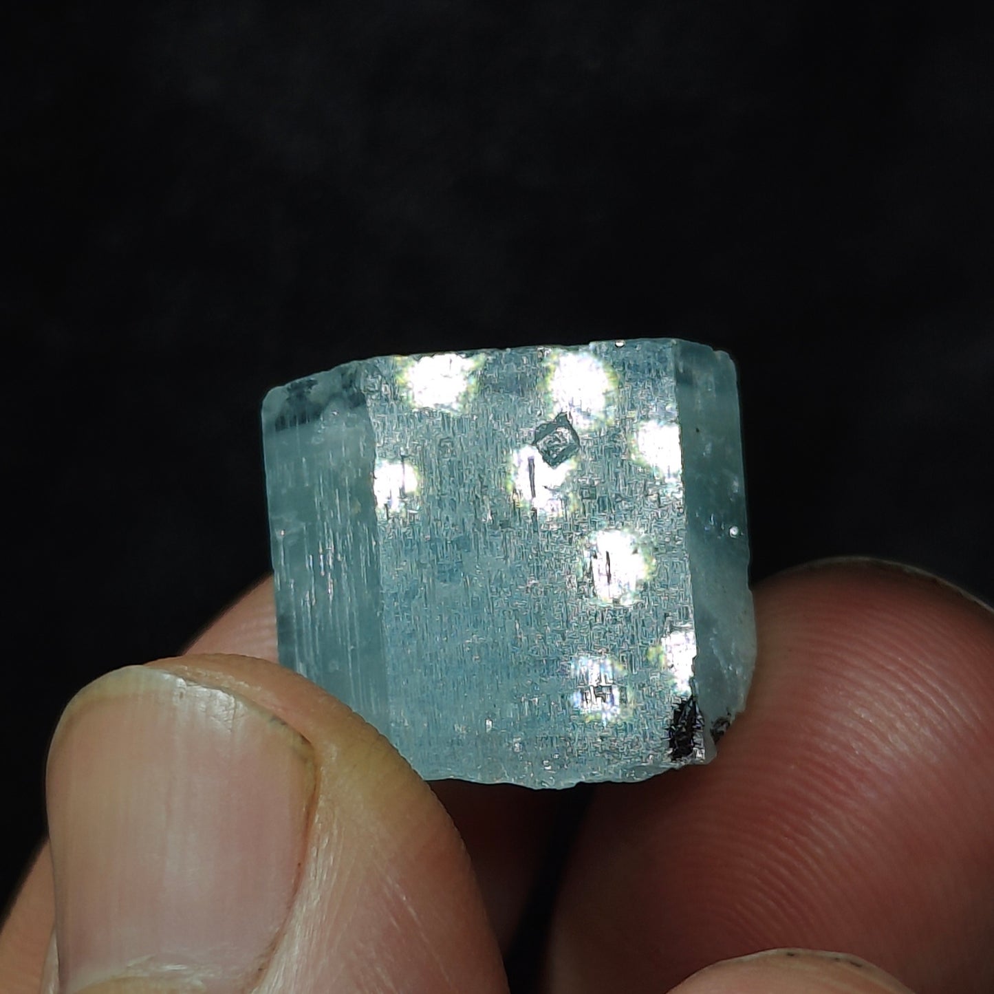 Afghanistan Aquamarine Crystal with tiny tantalite 45 carats