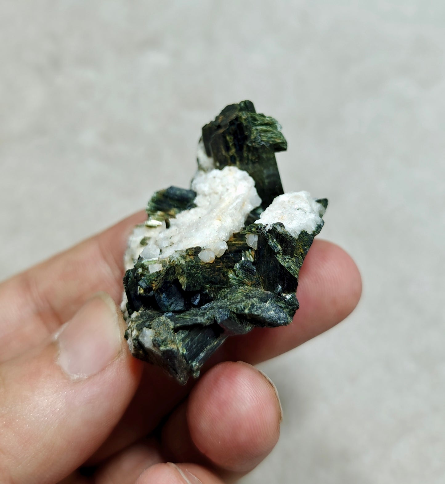 Single beautiful aesthetic aegirine crystals on matrix specimen 47 grams