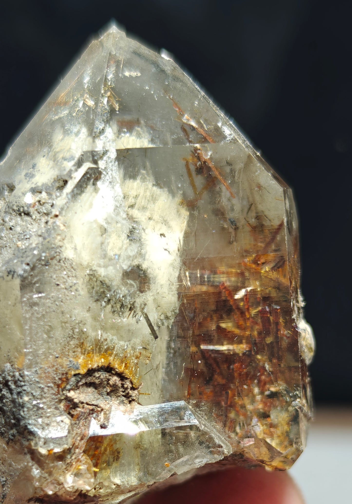 Natural smoky quartz with rutiles inclusions 73 grams