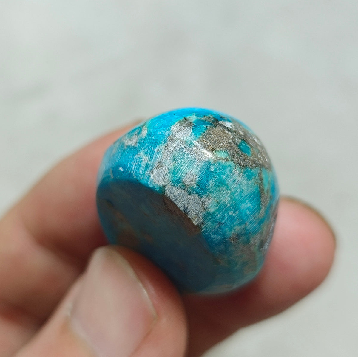 Single amazing natural turquoise cabochon with Pyrite 27.4 grams