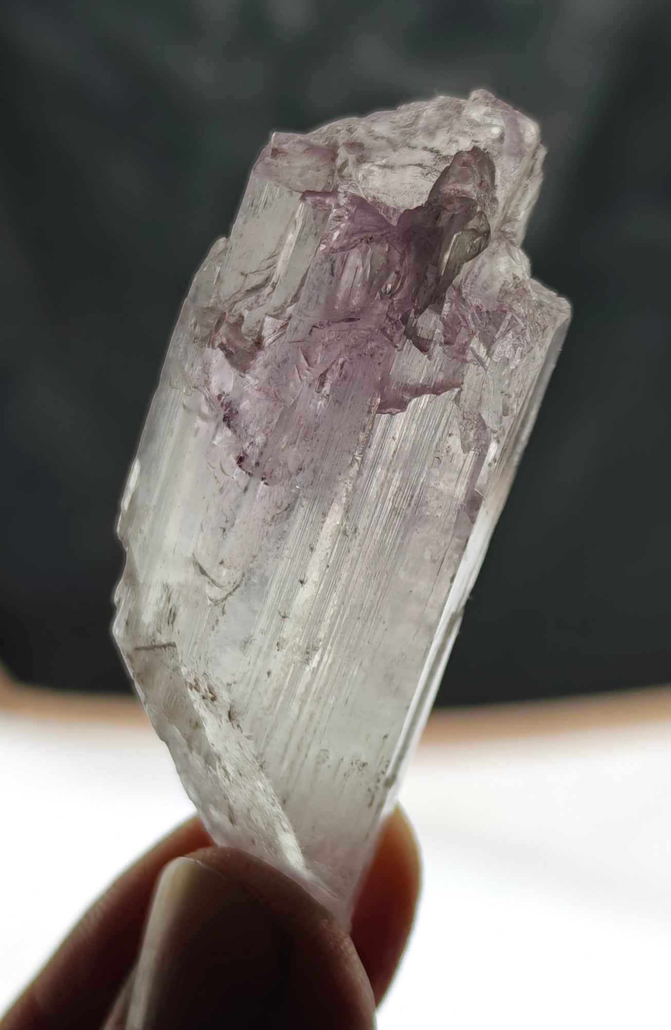 Rocks Gems Minerals Crystals Stones: Terminated bicolor crystal of specimen spodumene kunzite 36 grams