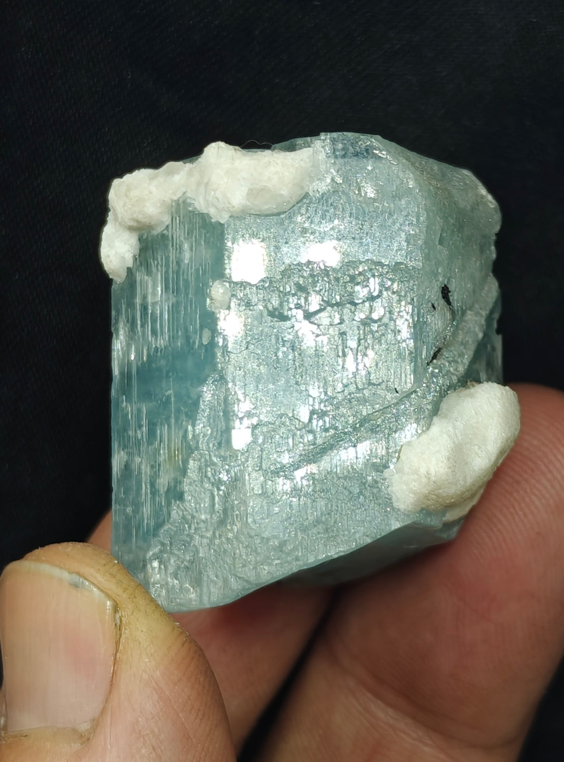 Afghanistan Aquamarine Crystal with tiny tantalite 49 grams