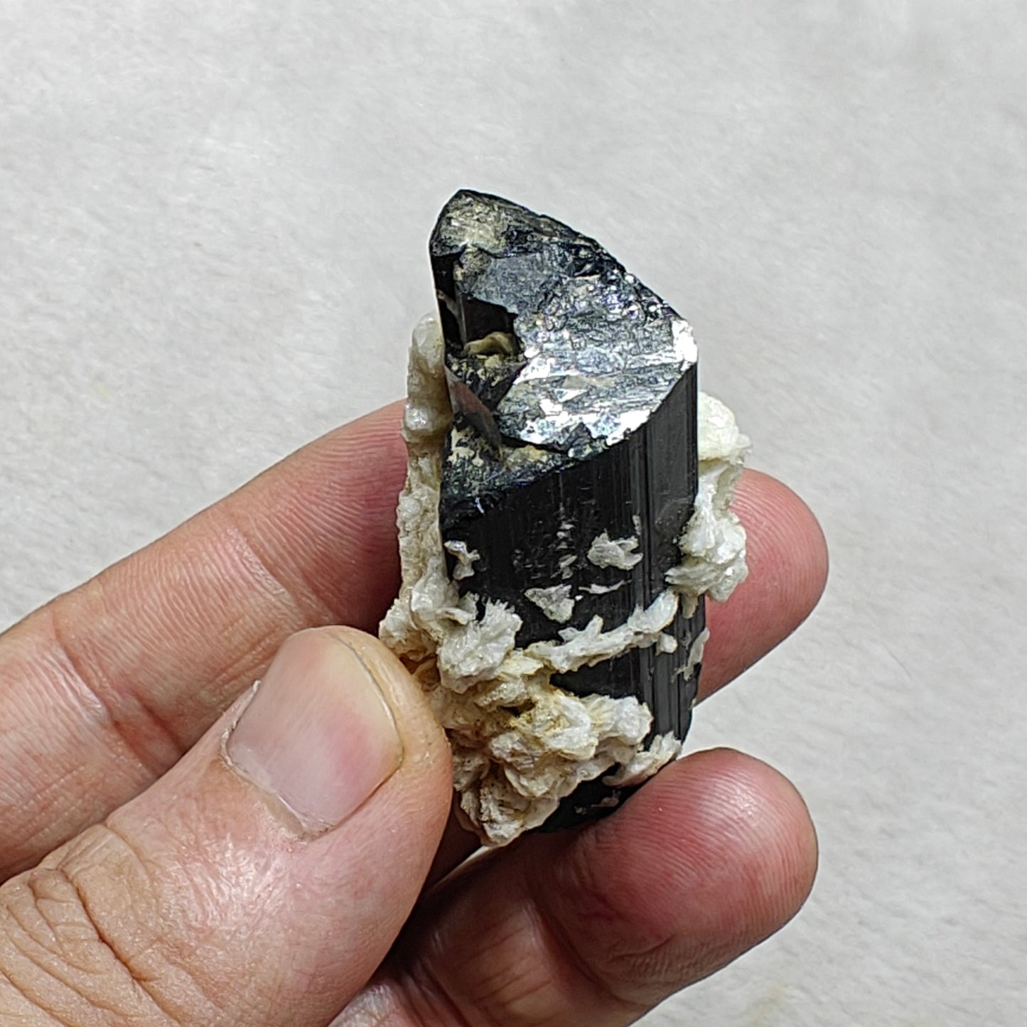 Natural Tourmaline crystal with associated Albite 47 grams