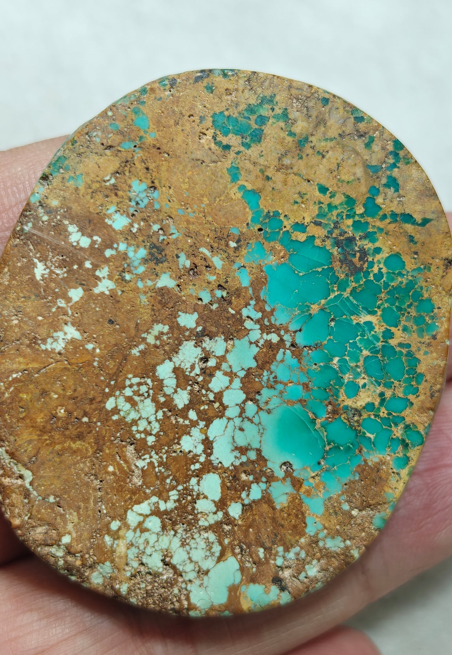 An amazing middle eastern natural turquoise Cabochon in matrix 44 grams