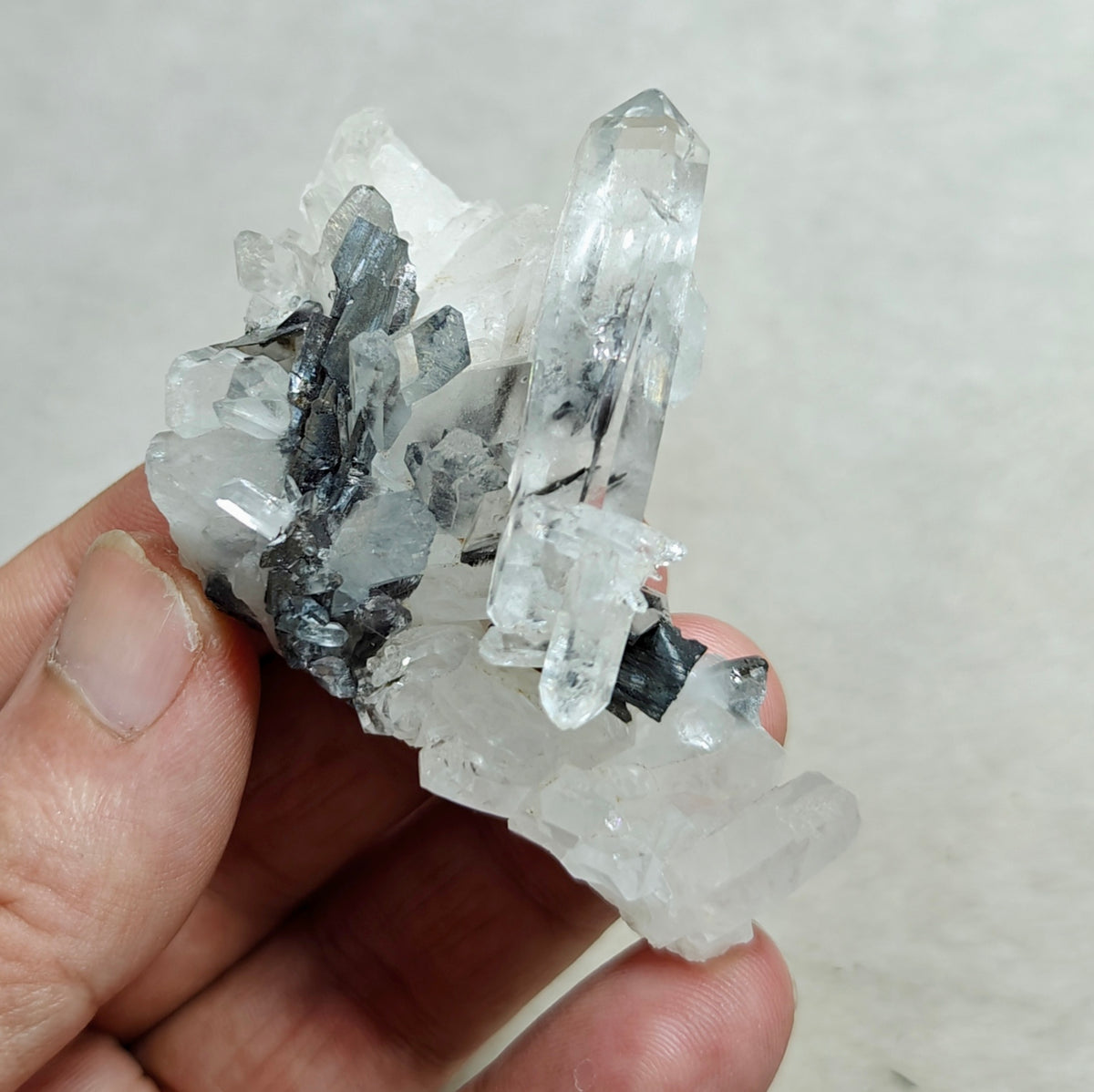 Natural brookite quartz cluster 62 grams