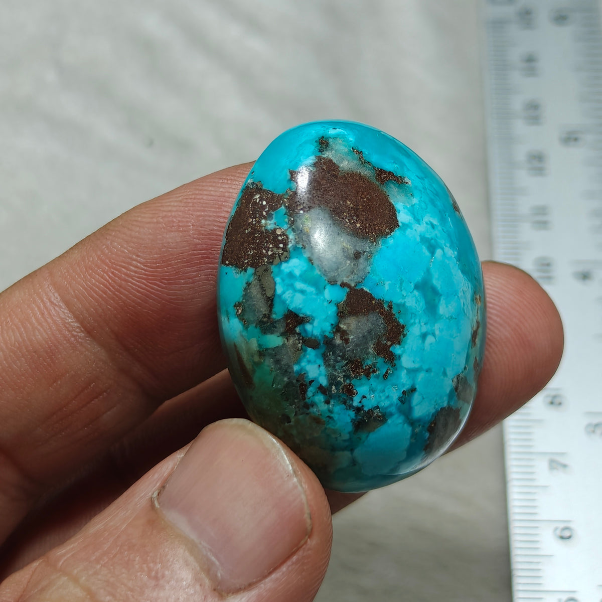 Natural stabilized turquoise cabochon with Pyrite 29.7 grams