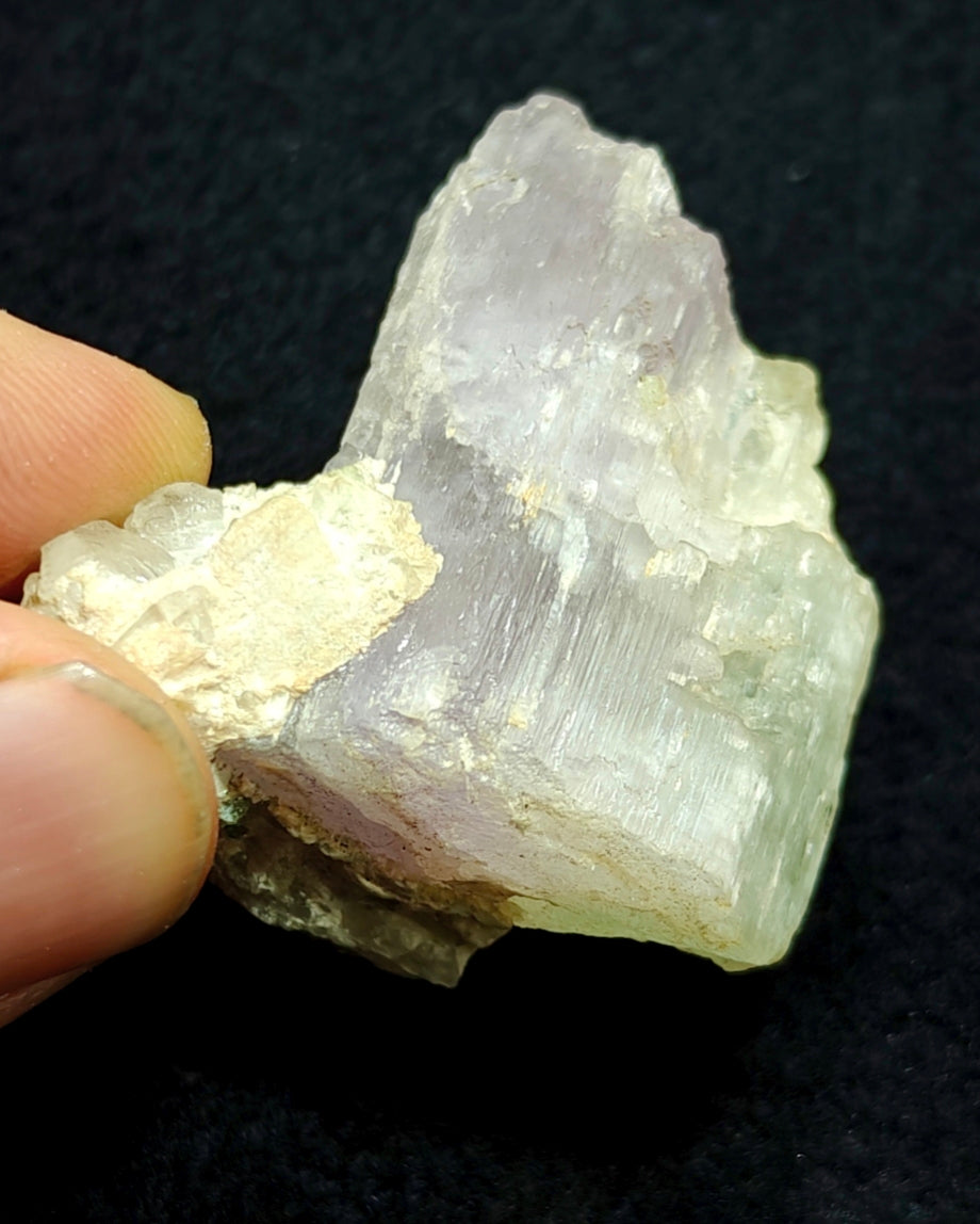 An amazing specimen of bicolor Kunzite on matrix of Albite 53 grams