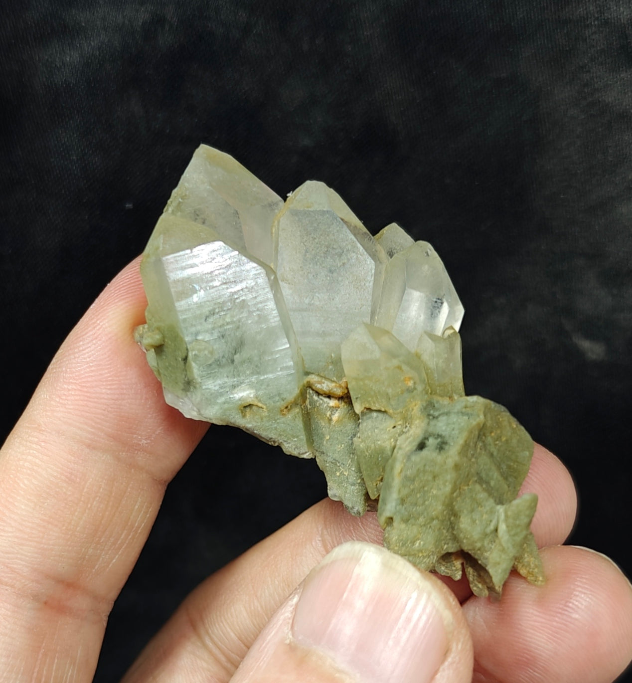 Natural chlorite quartz cluster 25 grams