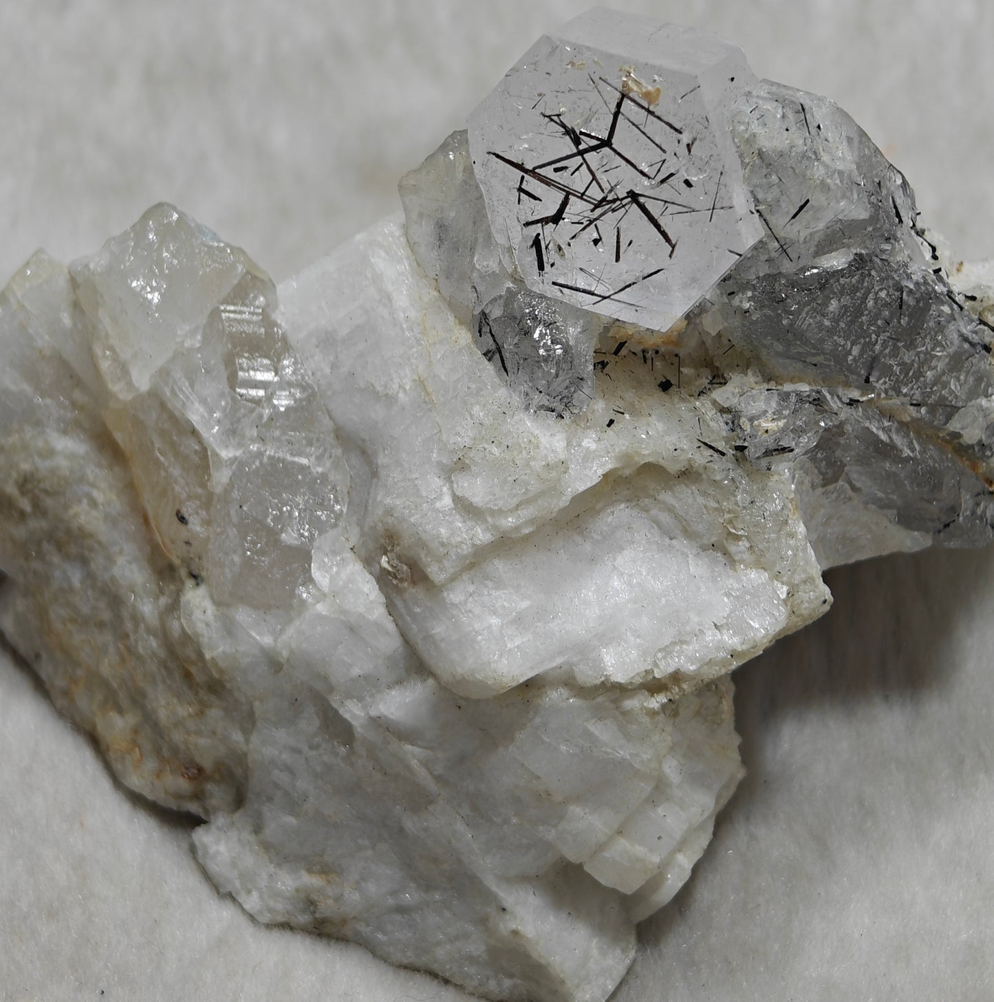 Beryl Variety Goshenite on matrix with schorl and quartz 123 grams