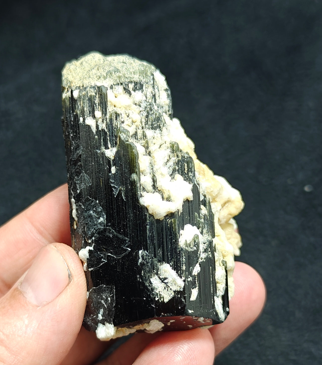 An Aesthetic Natural Tourmaline crystal with Albite 151 grams