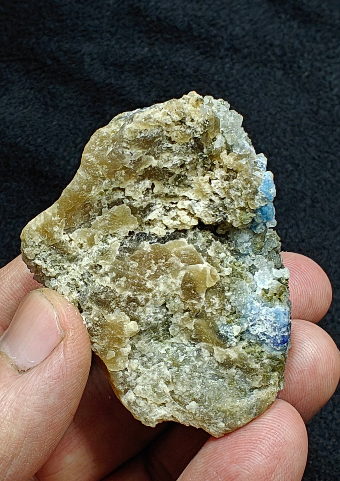 Afghanite Fluorescent in matrix with some pyrite calcite 88 grams