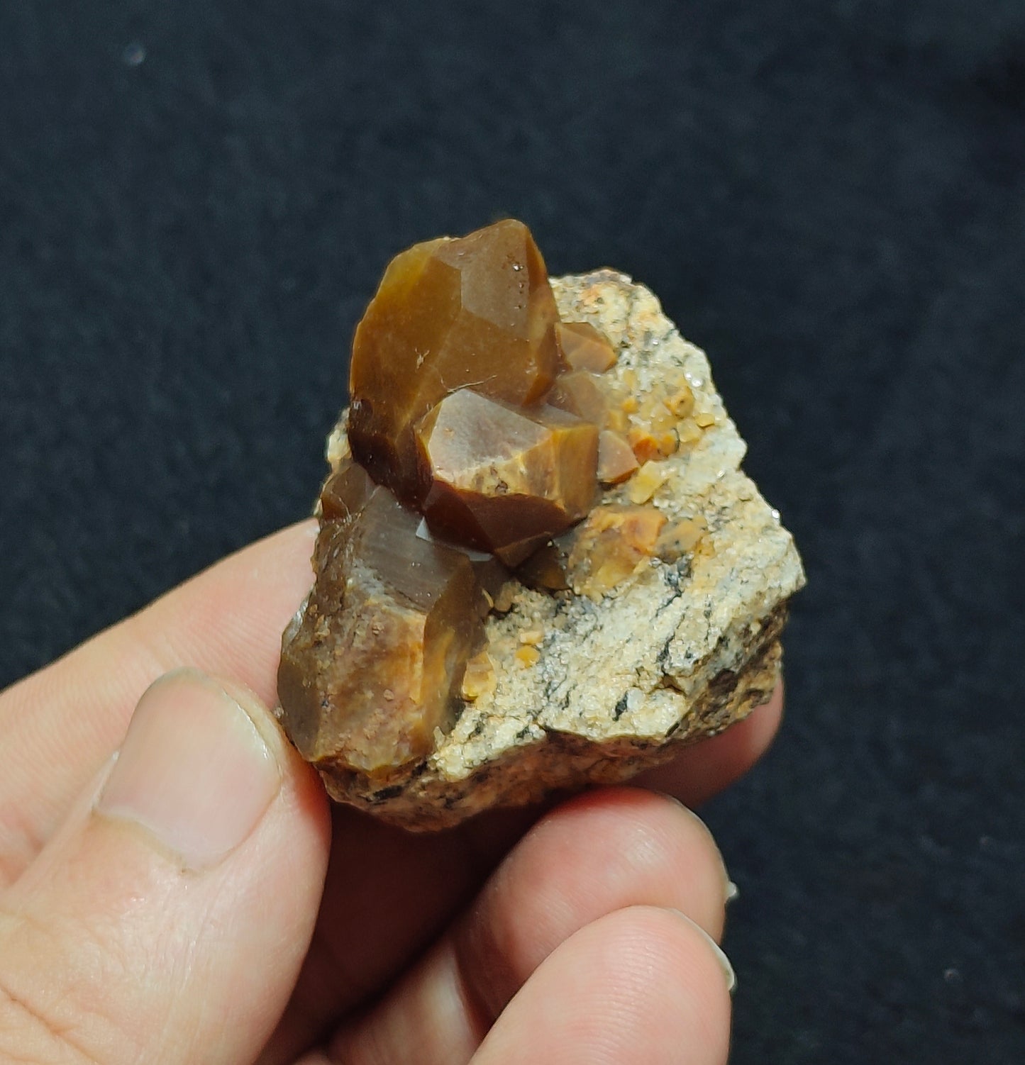 Astrophyllite Quartz Crystals cluster on matrix of granite 44 grams
