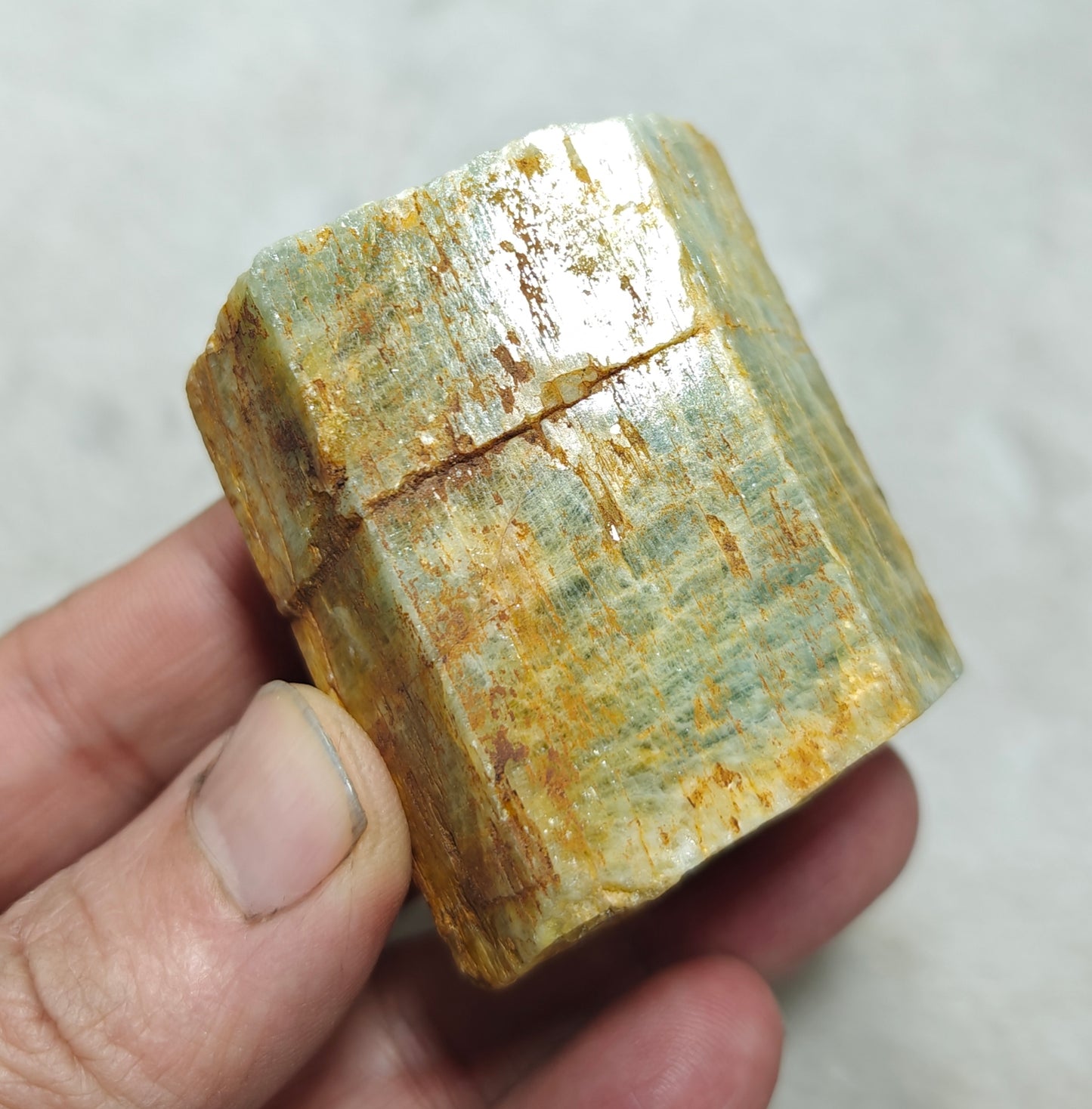 An Aesthetic large opaque Beryl Aquamarine Crystal 168 grams