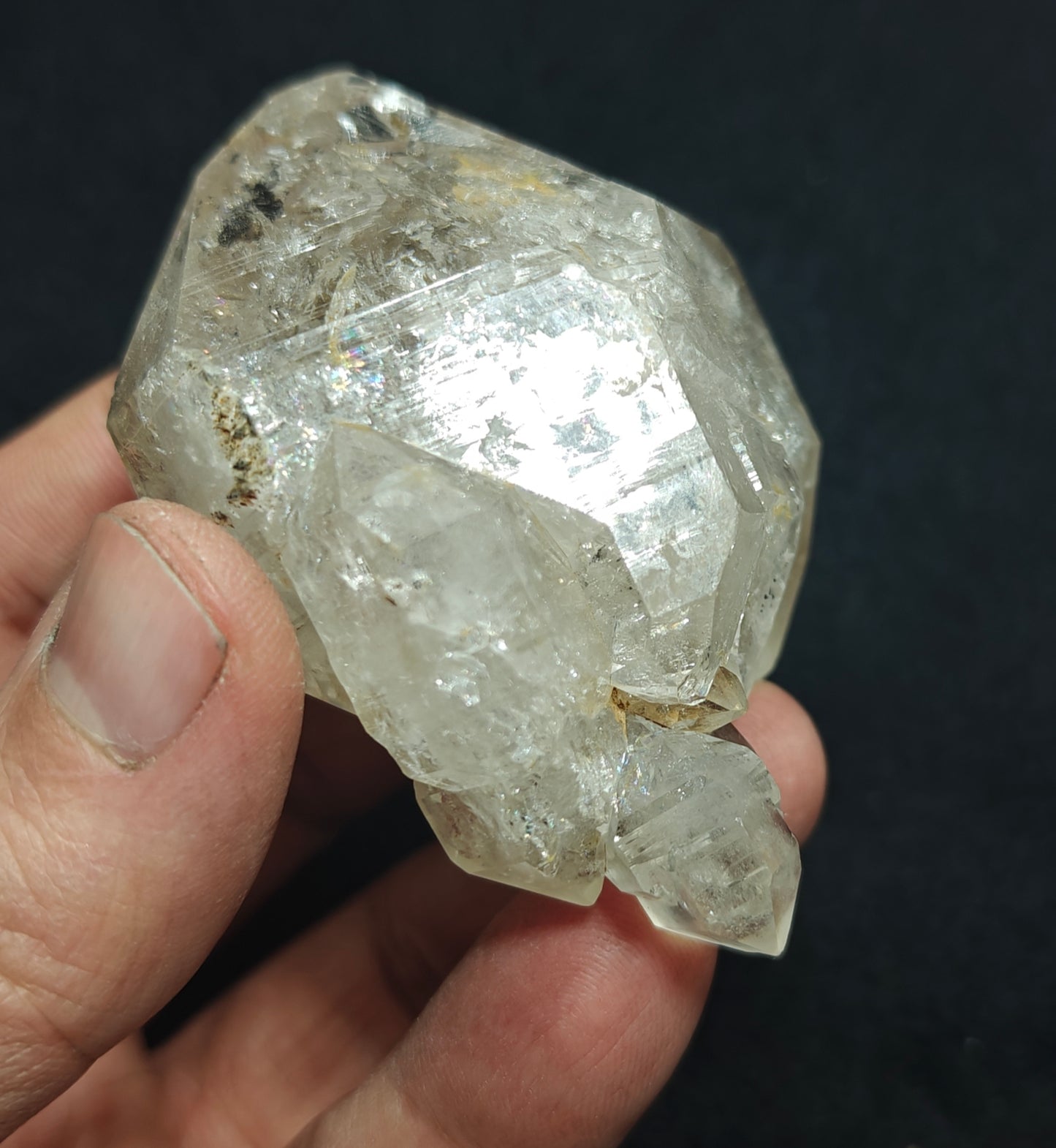 Natural double terminated Elestial/skeletal quartz scepter like formation 135 grams