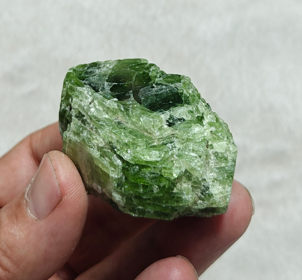 Green diopside crystal 106 grams