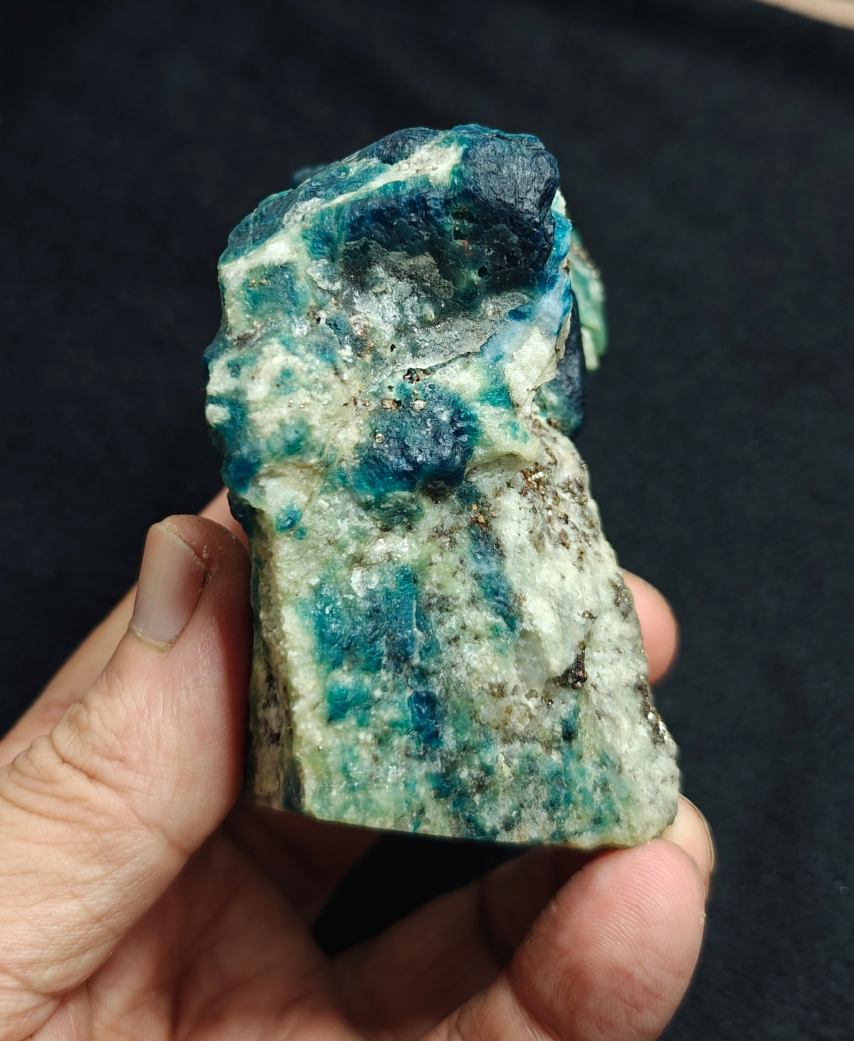 Natural Fluorescent Hauyne/Sodalite on matrix with Calcite 354 grams