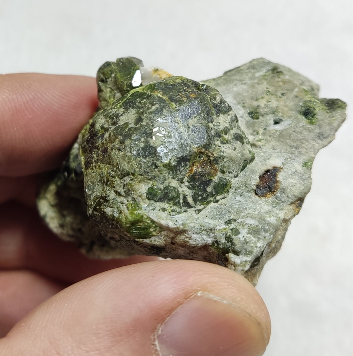 Garnet variety demantoid crystal on matrix 104 grams