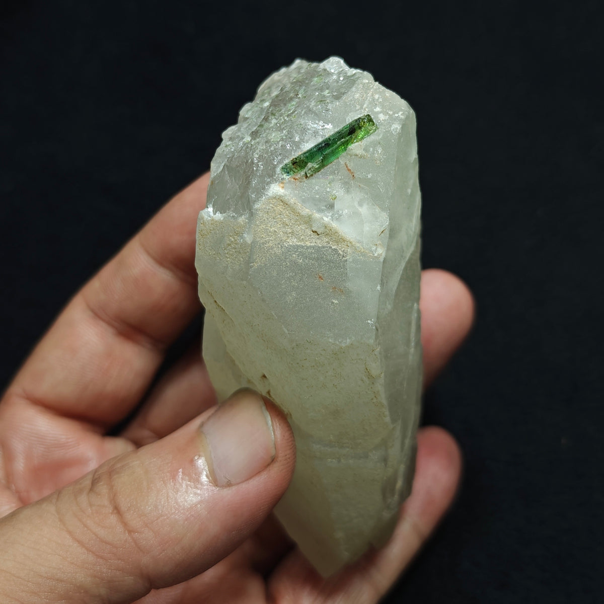 Natural quartz with green Tourmalines 265 grams