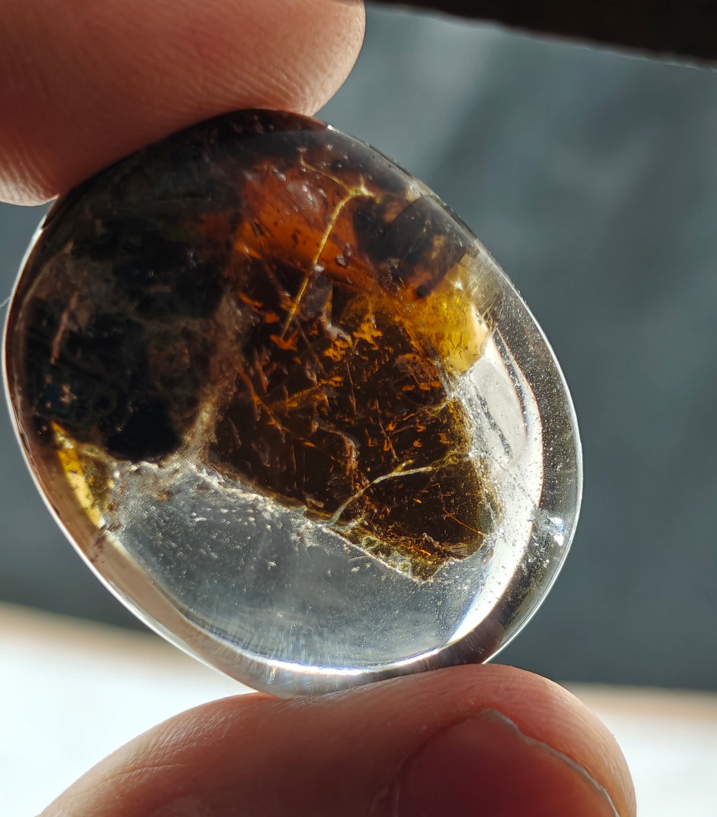 Mica included Quartz cabochon 136 carats