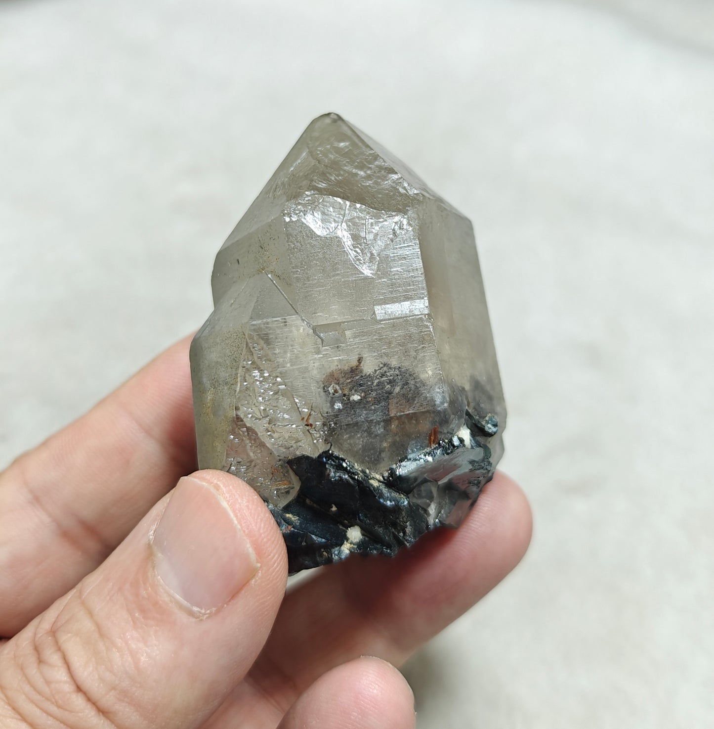 Quartz Crystal with associated hematite 128 grams